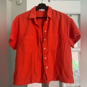 Lightspun Madewell gauzy cotton cropped button down